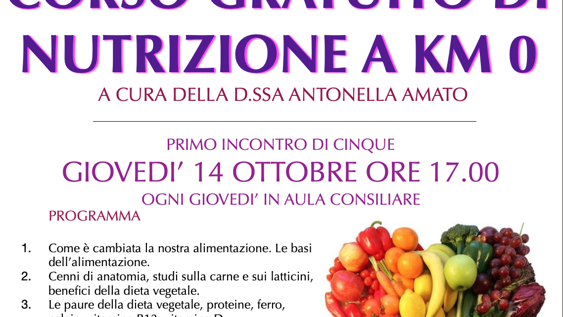 Pantelleria, il Corso di Nutrizione a Km 0 rimandato al 14 aperte prenotazioni per