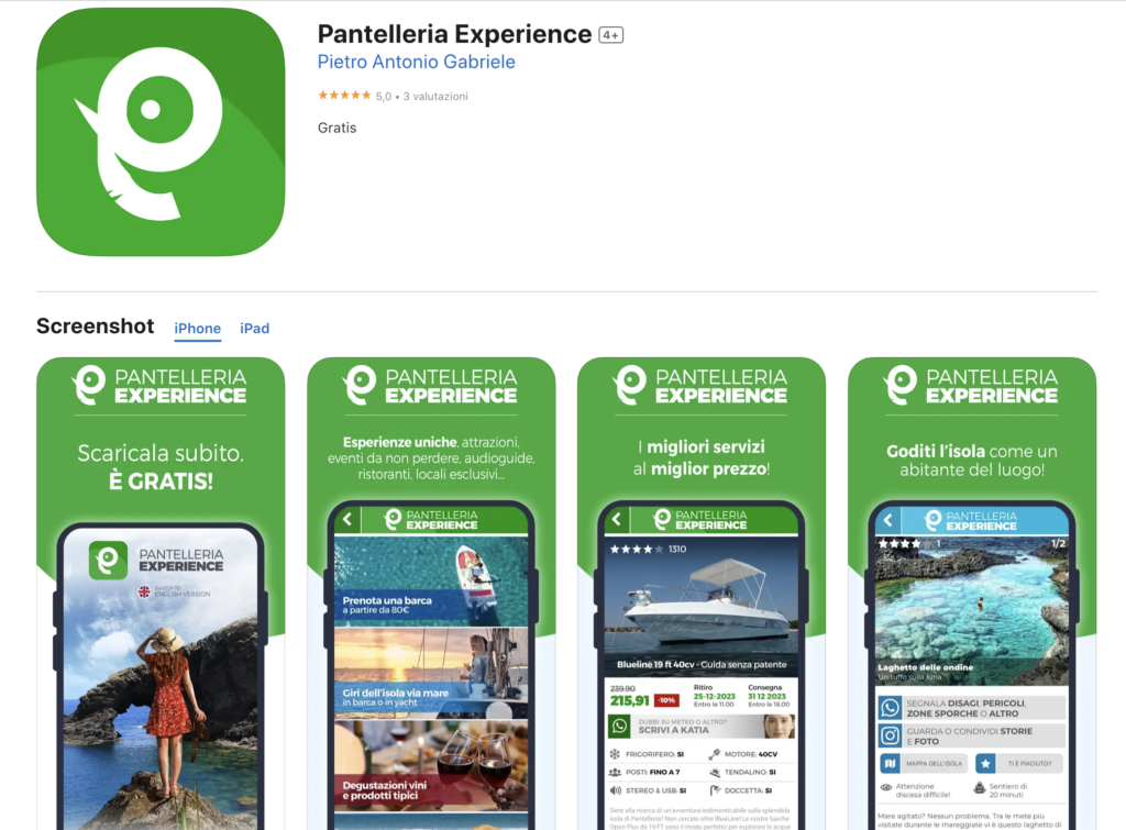 pantelleria experience app