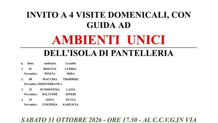 Pantelleria, al via la 15ª edizione di “Escursioni d’Autunno”