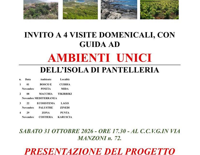 Pantelleria, al via la 15ª edizione di “Escursioni d’Autunno”