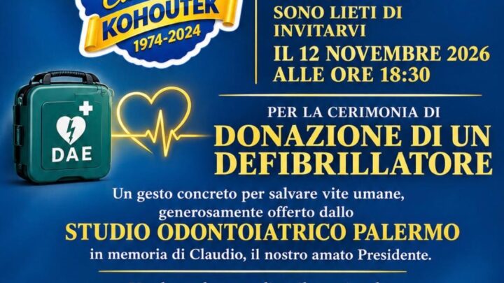 12 novembre, Kohoutek: defibrillatore in memoria di Claudio Busetta