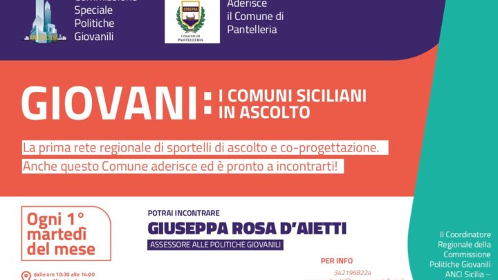 Uno sportello di ascolto per i giovani di Pantelleria